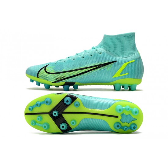 Nice Soccer Shoes Shop Nike Superfly 8 Elite AG Ltblue Yellow